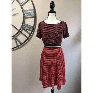 Anthropologie Maeve Dress Short Sleeve Fit & Flare Red Print Size 4 NWT $148